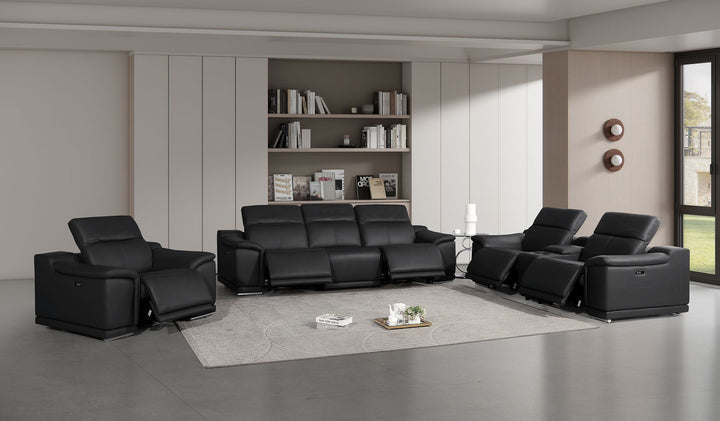 2679 - Power Reclining Sofa, Console Loveseat &amp; Chair Set In Genuine Leather (6 Recliners)