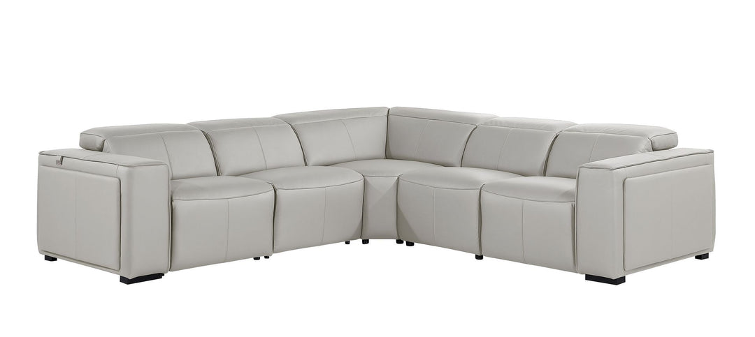 1224 - 5-Piece L-Shaped Sectional Sofa In With 3 Power Recliners &amp; Power Headrests