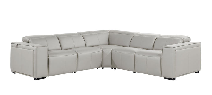 1224 - 5-Piece L-Shaped Sectional Sofa In With 3 Power Recliners &amp; Power Headrests