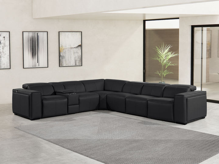 1224 - 7-Piece L-Shaped Sectional Sofa In With 4 Power Recliners & Power Headrests
