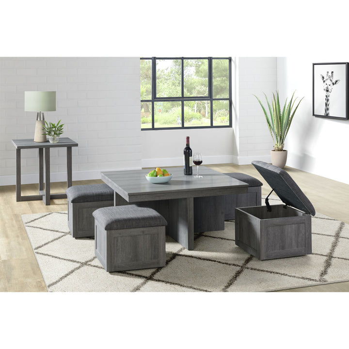 Uster - 2 Piece Occasional Set, Coffee Table & End Table - Light Grey