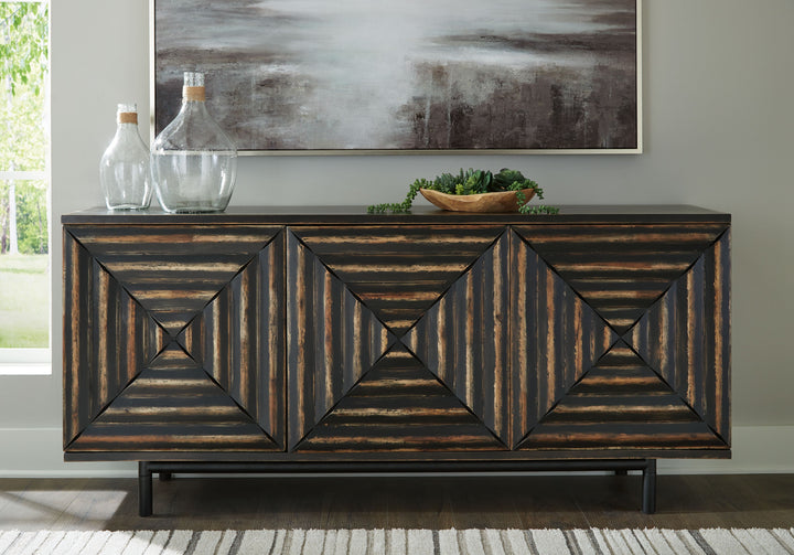 Fair Ridge - Distressed Black - Accent Cabinet