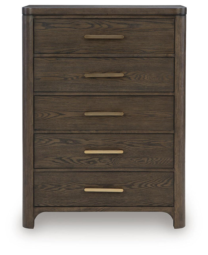 Radkin - Five Drawer Chest - Burnished Brown