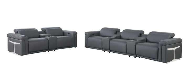 1126 - 8-Piece Modular Power Reclining Sofa &amp; Loveseat Set In With 5 Power Recliners &amp; Power Headrests