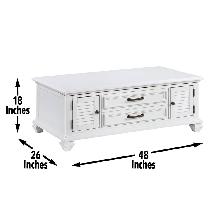 Charlestown - Lift Top Coffee Table - White