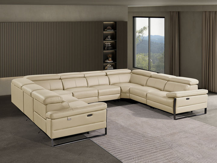 1246 - 8-Piece U-Shaped Modular Power Reclining Sectional With 4 Power Recliners And Power Headrests