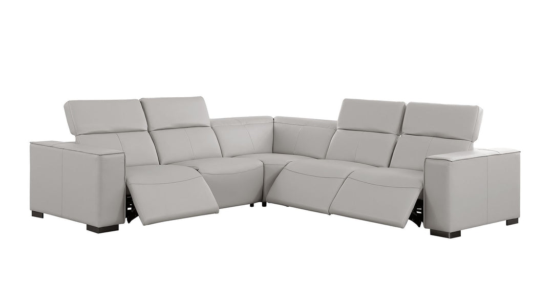 1208 - Leather Reclining Set (Sofa &amp; Loveseat With 4 Power Recliners)