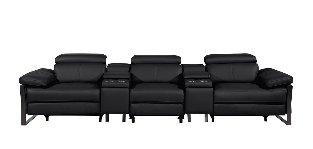 1246 - Modular Power Triple Reclining Dual Console Sofa With Power Reclining Headrests