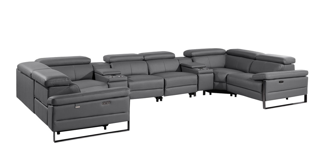 1246 - 8-Piece U-Shaped Modular Power Reclining Sectional With 4 Power Recliners And Power Headrest
