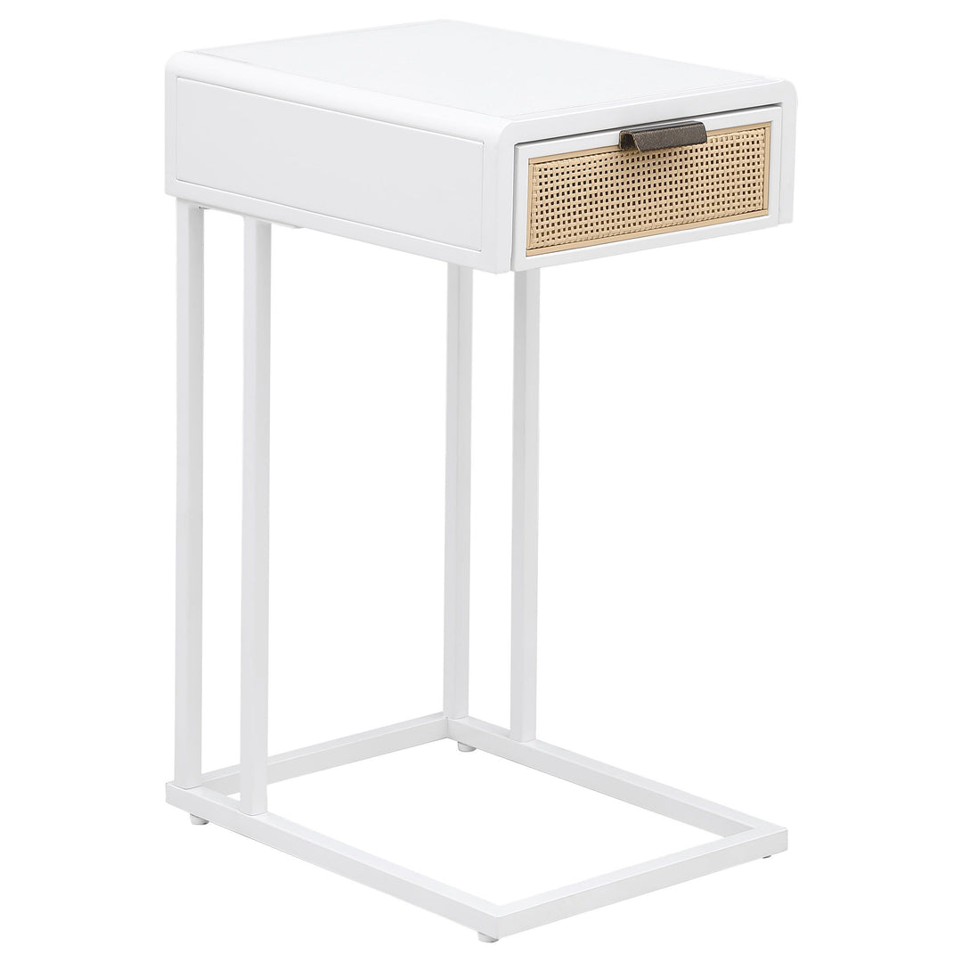 Amherst - 1-Drawer Radio Weave Cane Metal Side Table