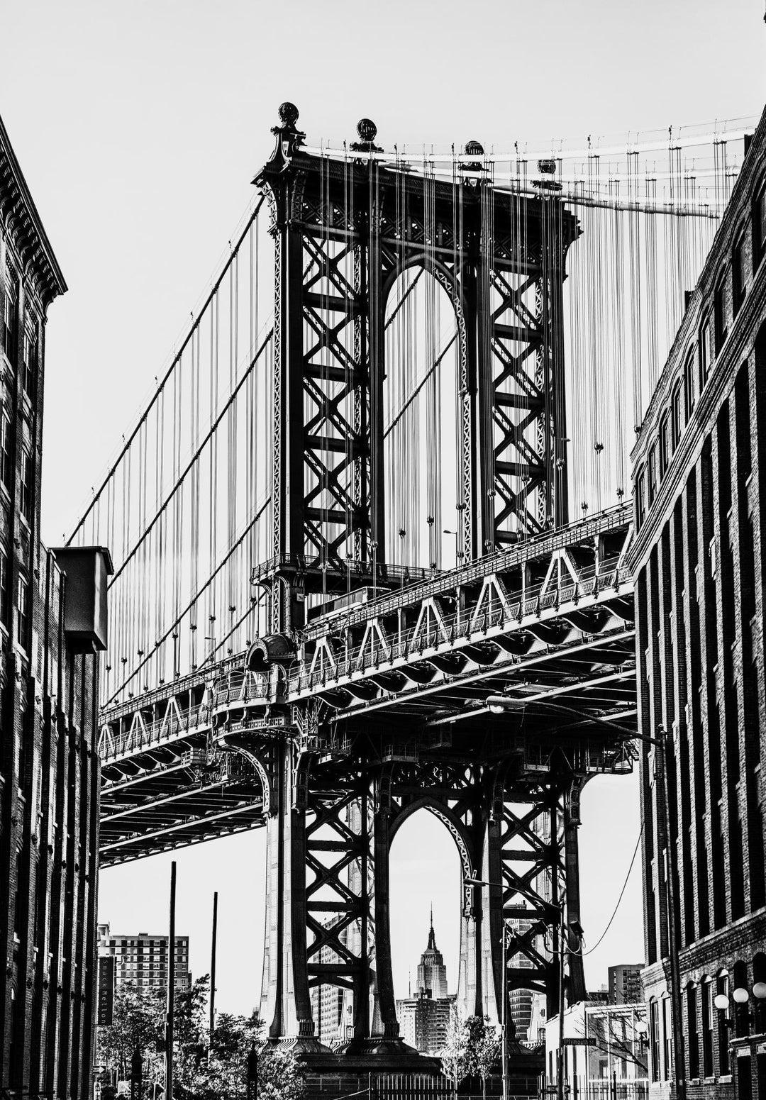 &amp; Manhattan Bridge By Bill Carson Photography (Framed) (Small) - Dark Gray