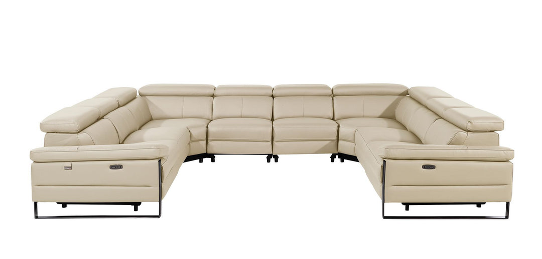 1246 - 8-Piece U-Shaped Modular Power Reclining Sectional With 4 Power Recliners And Power Headrests