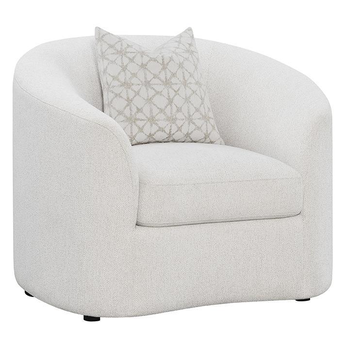 Rainn - Boucle Upholstered Sloped Arm Accent Chair - Latte