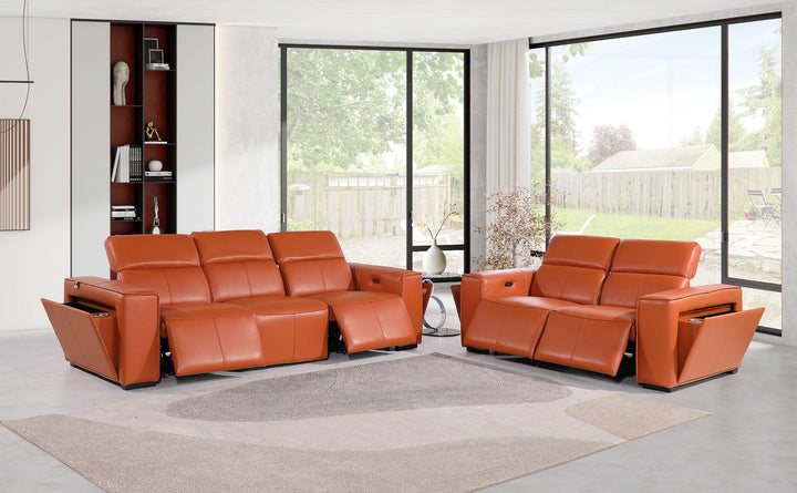 1224 - 5-Piece Modular Power Reclining Sofa And Loveseat Set In With 4 Power Recliners &amp; Power Headrests