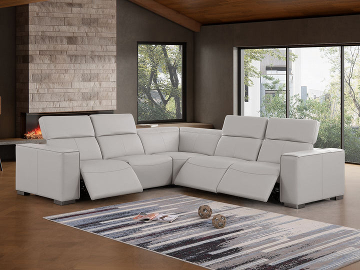 1208 - Leather Reclining Set (Sofa &amp; Loveseat With 4 Power Recliners)