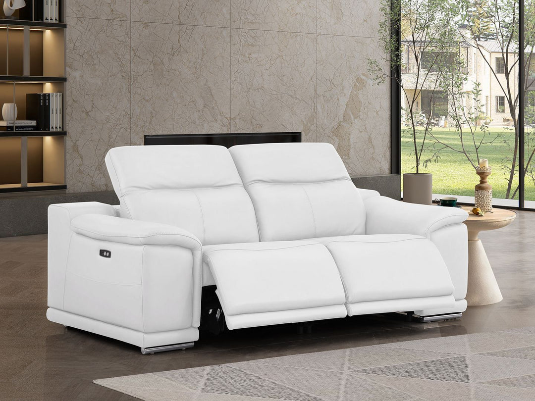 2679 - Genuine Leather Loveseat With Dual Power Recliners