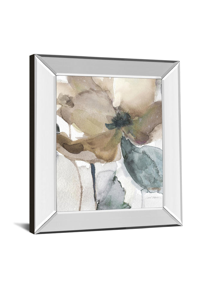 Watercolor Poppy I By Carol Robinson - Mirror Framed Print Wall Art - Beige