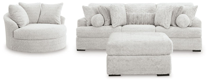 Cuddle Plush - 3 Pc. - 3-Piece Sectional, Chair And Ottoman - Arctic
