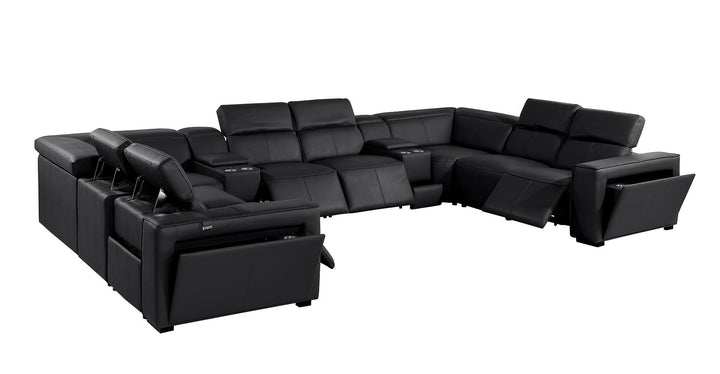 1224 - 10-Piece U-Shaped Sectional Sofa In With 4 Power Recliners &amp; Power Headrests