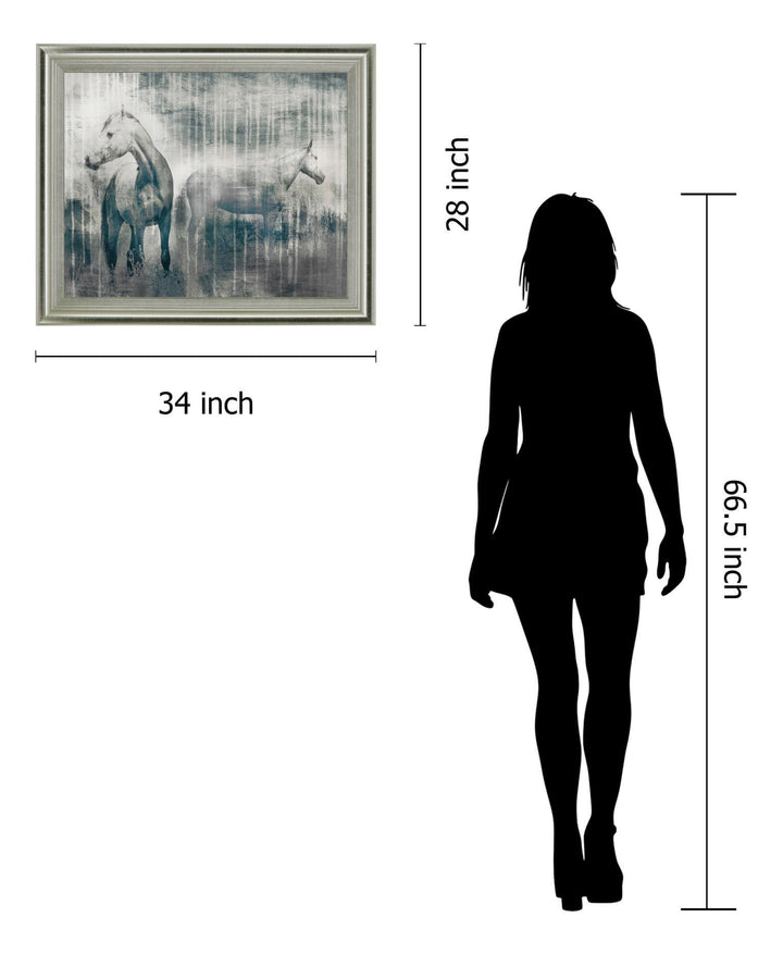 Misty Equines - 28" x 34" Framed Wall Art