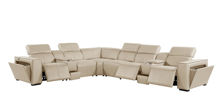 1224 - 8-Piece L-Shaped Sectional Sofa In With 3 Power Recliners &amp; Power Headrests