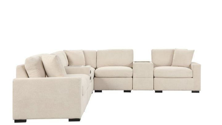 Barista Beige 8PC Modular Sectional Set (w/ Bluetooth Speaker)