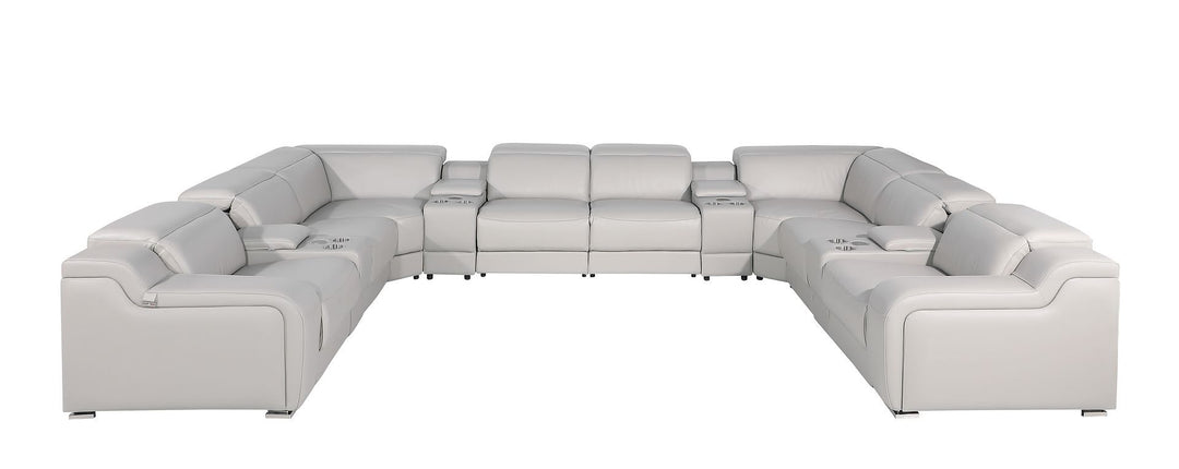 1116 - 12-Piece U-Shaped Sectional Sofa In With 4 Power Recliners &amp; Power Headrests