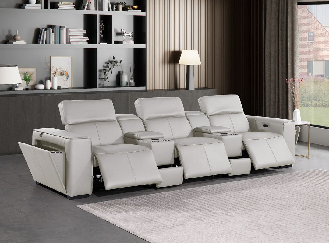 1224 - 5-Piece Modular Power Reclining Sofa In With 3 Power Recliners &amp; Power Headrests