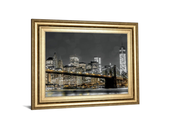 Newyork Lights By Frank, A. - Framed Print Wall Art - Dark Gray