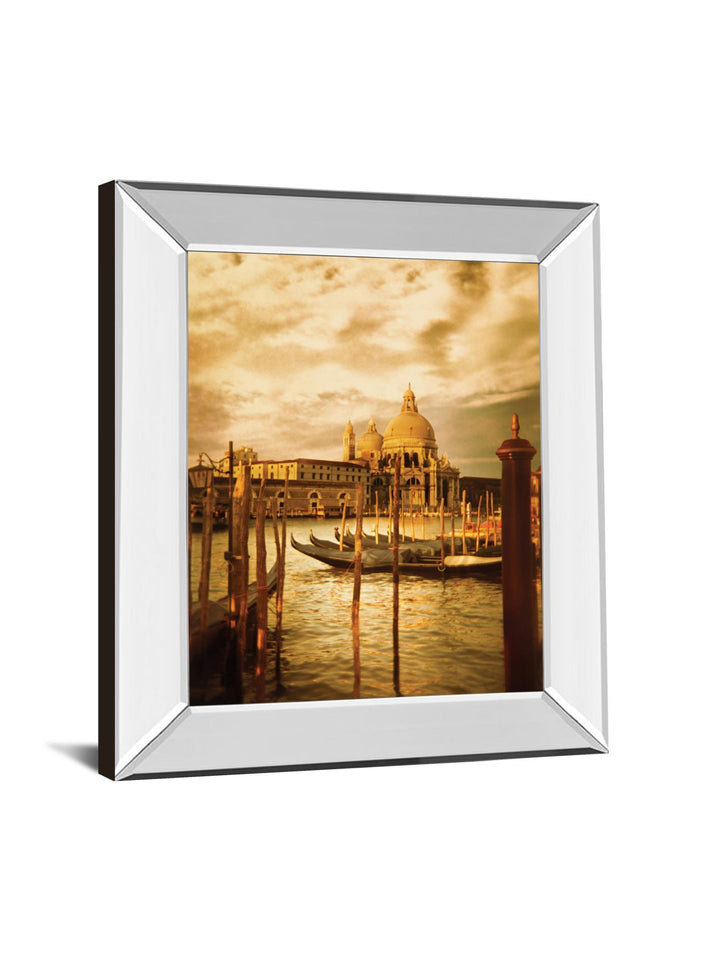 Venezia Sunset Il By Thompson - Mirror Framed Print Wall Art - Gold