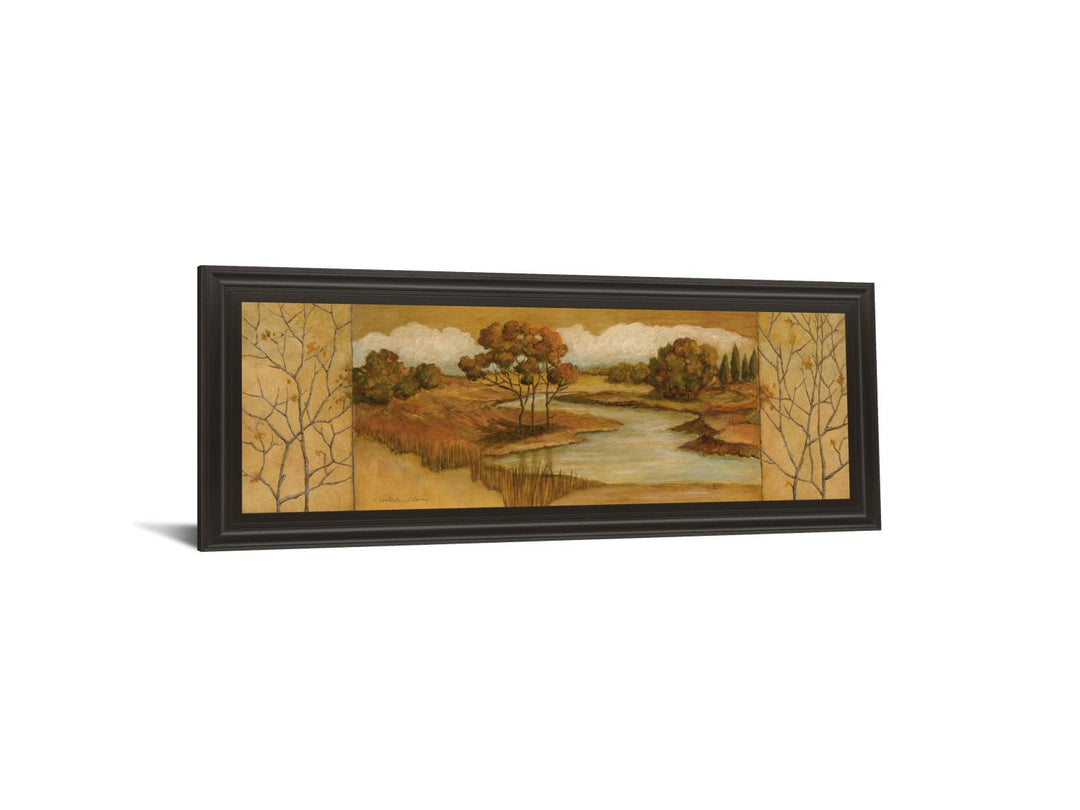 River Scene II - Framed Print Wall Art - Dark Brown