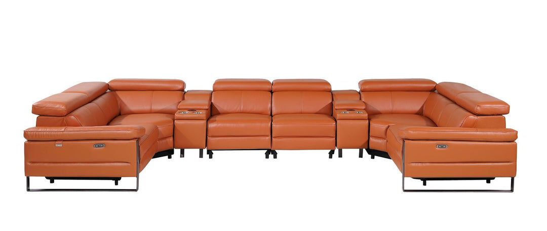 1246 - 8-Piece U-Shaped Modular Power Reclining Sectional With 4 Power Recliners And Power Headrest
