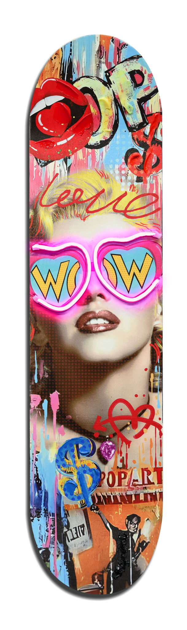 Pop Neon Wow - 8" x 31" Framed Wall Art