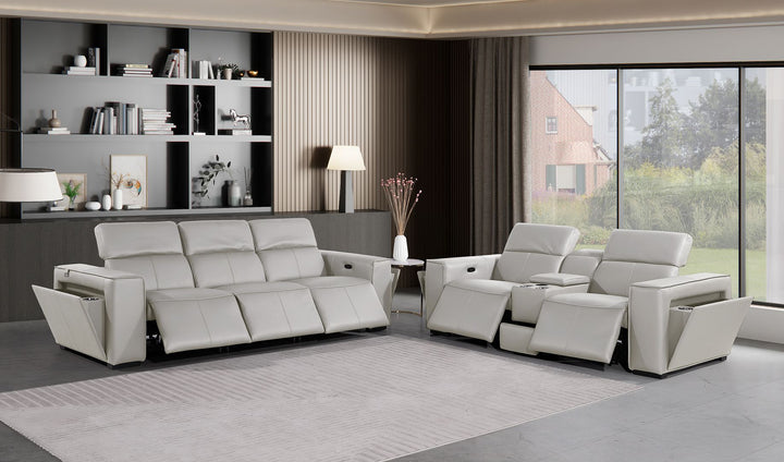 1224 - 6-Piece Modular Power Reclining Sofa And Console Loveseat Set In With 5 Power Recliners &amp; Power Headrests
