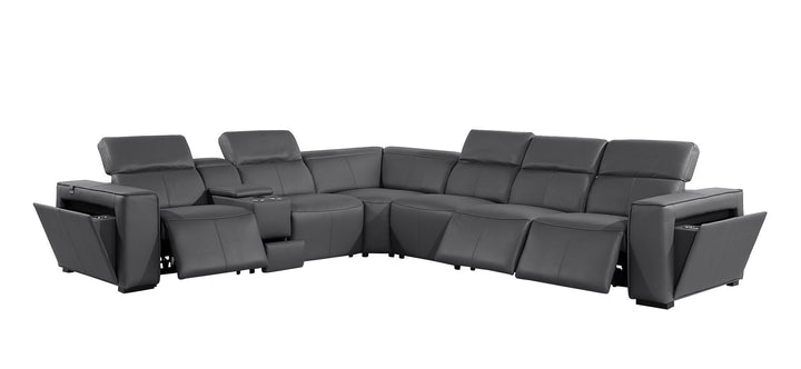 1224 - 7-Piece L-Shaped Sectional Sofa In With 3 Power Recliners &amp; Power Headrests