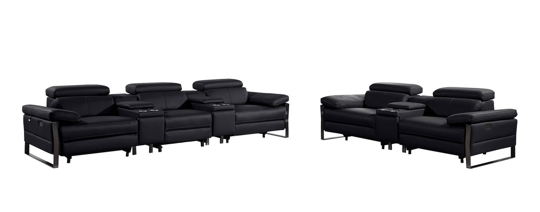 1246 - Modular Power Reclining Dual Console Sofa And Console Loveseat Set With Power Headrests
