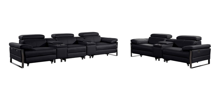 1246 - Modular Power Reclining Dual Console Sofa And Console Loveseat Set With Power Headrests
