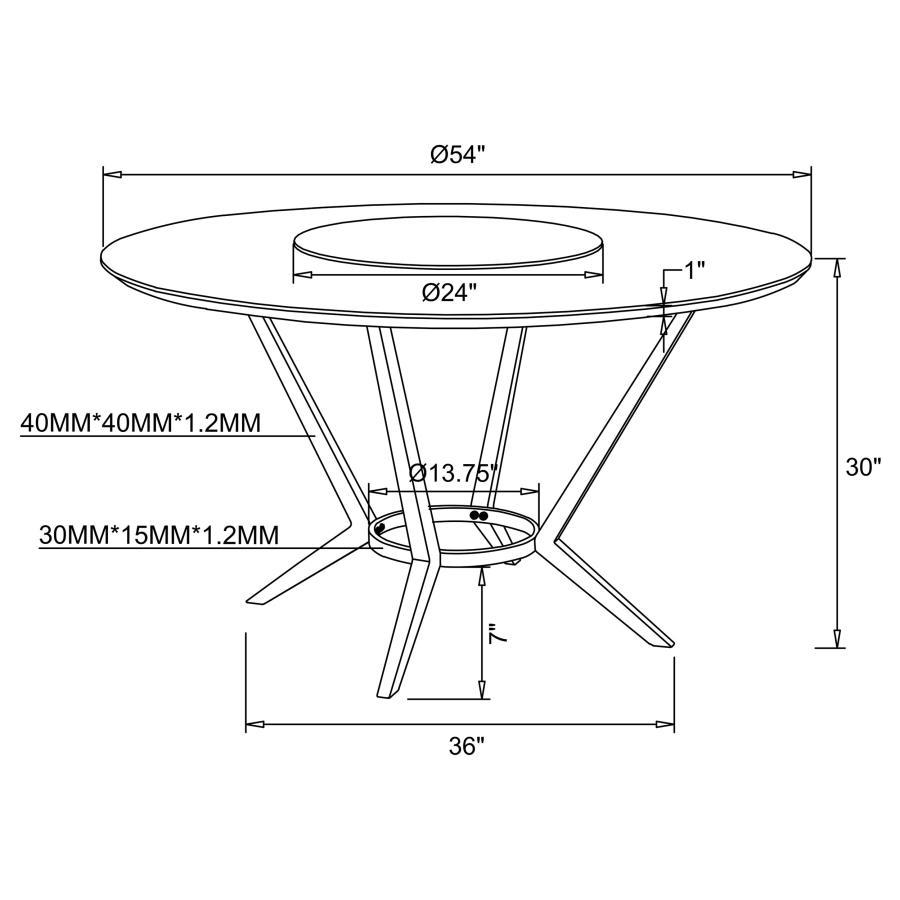 Abby - Round Lazy Susan Dining Table - White High Gloss