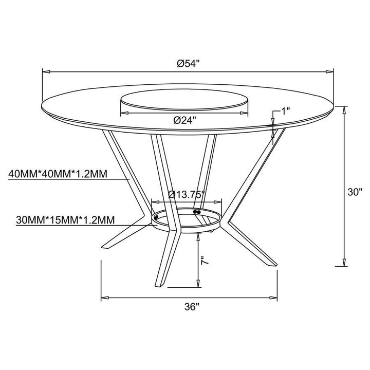 Abby - Round Lazy Susan Dining Table - White High Gloss