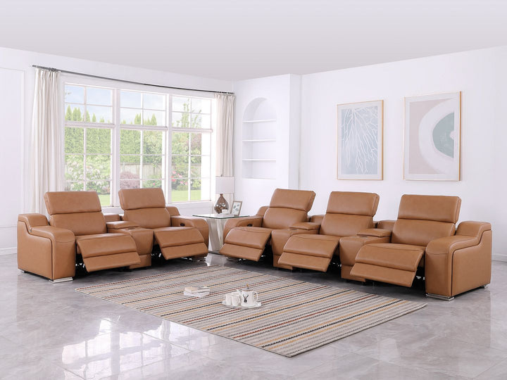 1116 - 8-Piece Modular Power Reclining Sofa, Loveseat &amp; Chair Set In With 5 Power Recliners &amp; Power Headrests