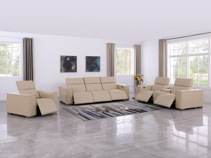 1208 - Modular Leather Set With 6 Power Recliners &amp; Power Headrests