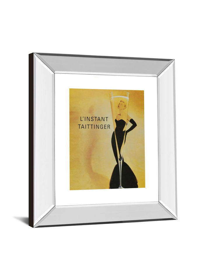 Taittinger - Mirror Framed Print Wall Art- Yellow - Yellow