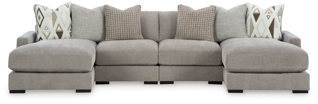 Aslan Court - Sectional With Ottoman Set