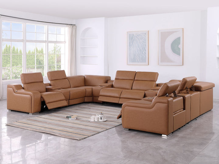1116 - 12-Piece U-Shaped Sectional Sofa In With 4 Power Recliners &amp; Power Headrests