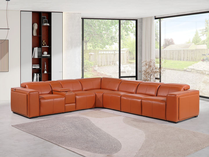 1224 - 7-Piece L-Shaped Sectional Sofa In With 3 Power Recliners & Power Headrests