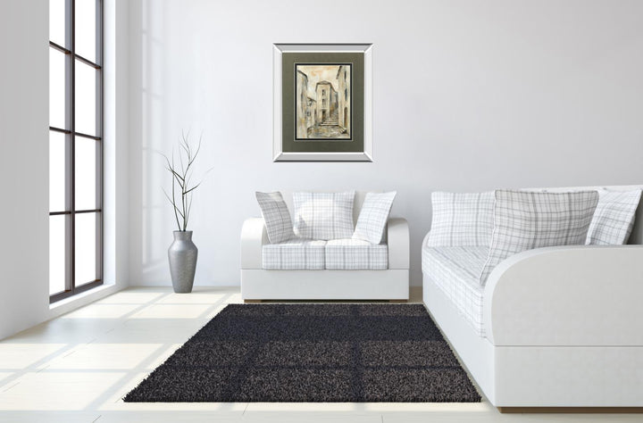 European Village I V2 By Silvia Vassileva Mirrored Frame - Light Brown