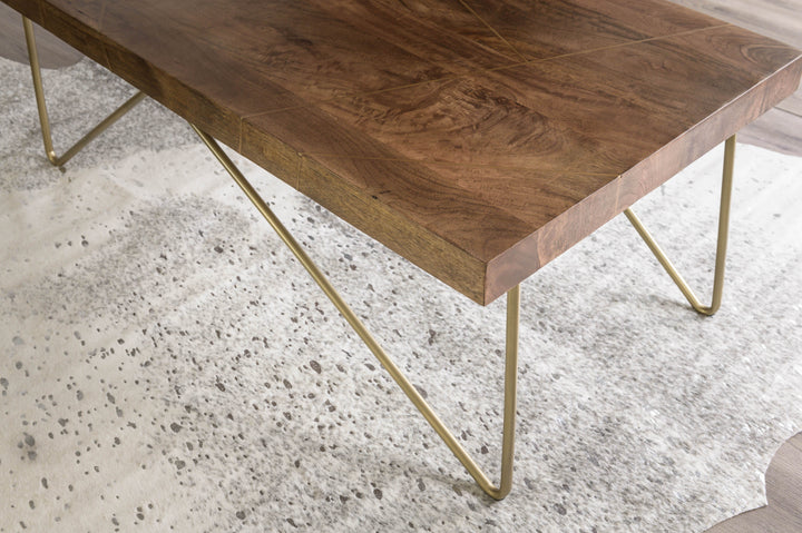 Walter - Brass Inlay Cocktail Table - Brown