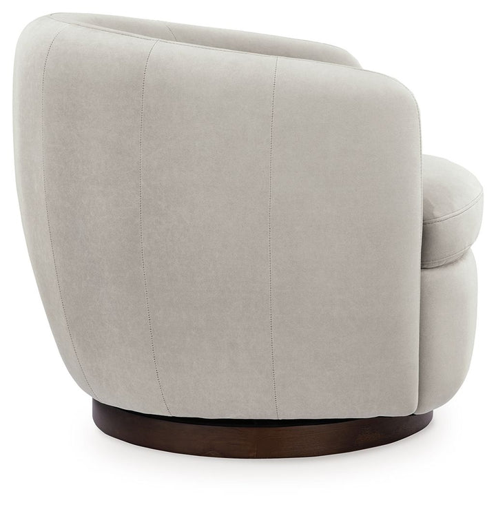 Annbury - Swivel Accent Chair - Light Beige