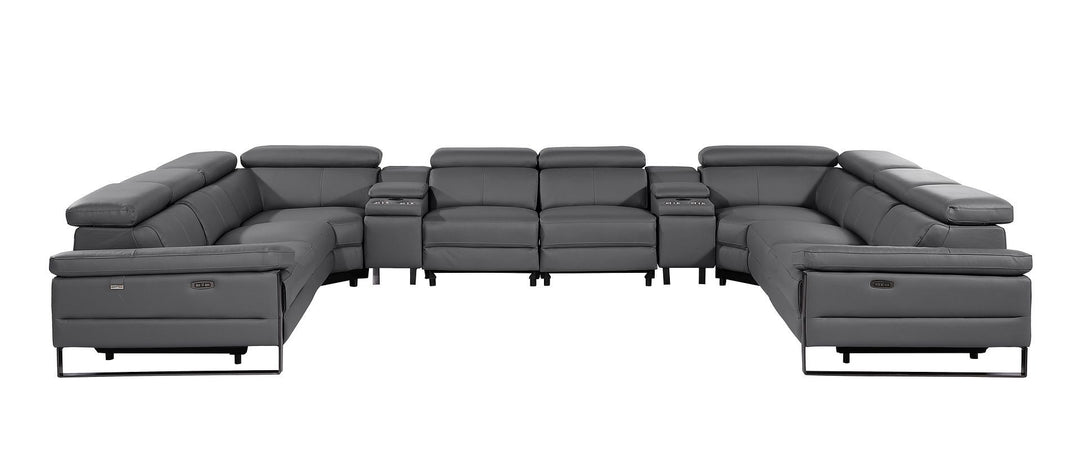 1246 - 10-Piece U-Shaped Modular Power Reclining Sectional With 4 Power Recliners And Power Headrests