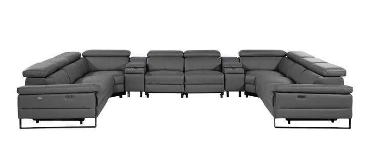 1246 - 10-Piece U-Shaped Modular Power Reclining Sectional With 4 Power Recliners And Power Headrests